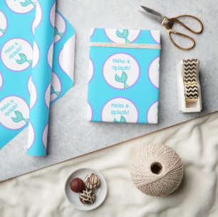 Papier Cadeau Faites un Splash ! Bleu ciel