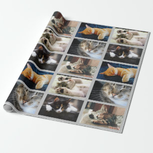 Papier Cadeau Faites votre propre photo-collage en gris