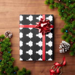 Papier Cadeau Fameux ensemble Mandelbrot blanc sur noir