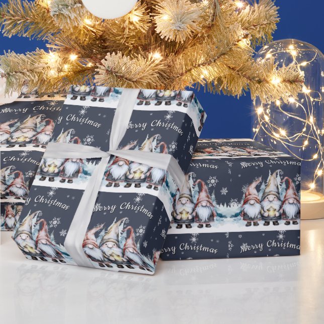 Papier Cadeau Famille Gnome de Noël fantastique (Vacances)