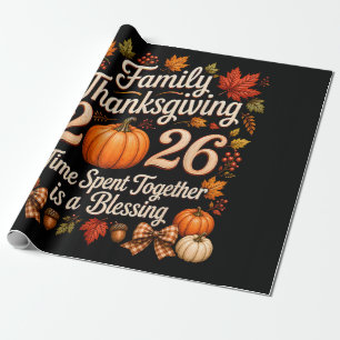Papier Cadeau Famille Thanksgiving 2026 Équipe de Thanksgiving