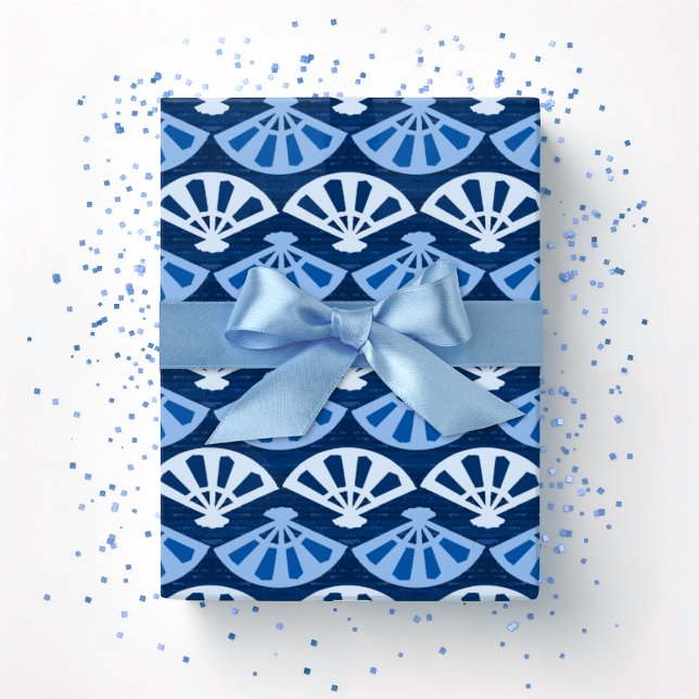 Papier Cadeau Fanfare en bleu indigo (Créateur téléchargé)