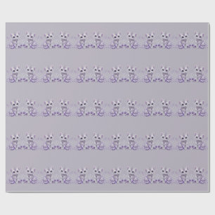 Papier Cadeau Fantaisie de chaton royal violet