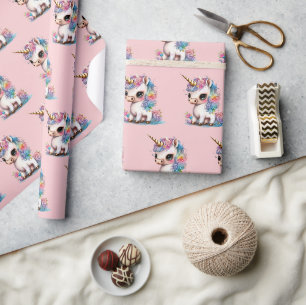 Papier Cadeau Fantaisie de licorne
