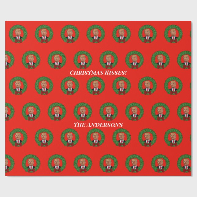 Papier Cadeau Fantastique Trump Pucker et Wreath Christmas (Plat)