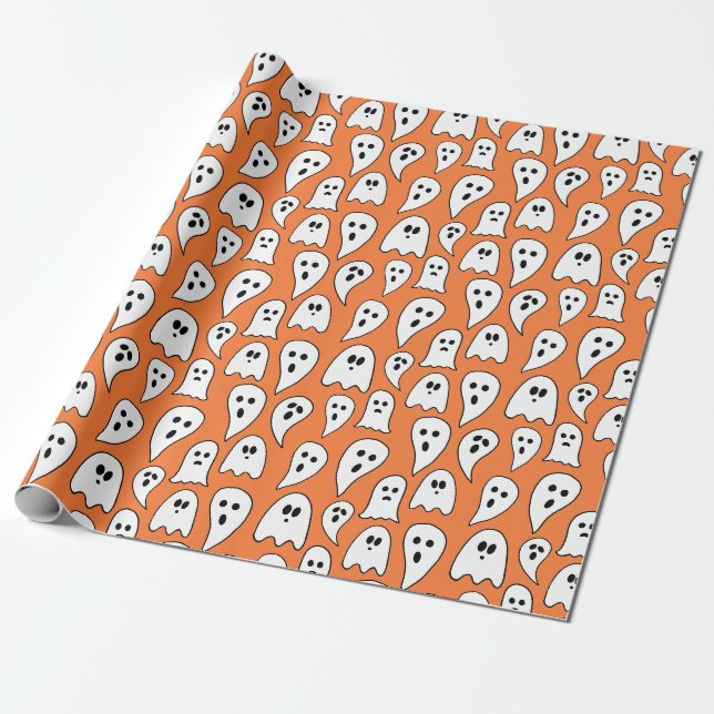 Papier Cadeau Fantôme d'Halloween (Déroulé)