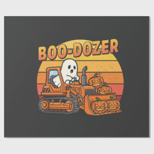 Papier Cadeau Fantôme drôle d'Halloween Boo Dozer