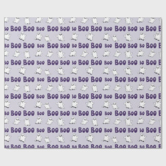 Papier Cadeau Fantômes Boo Motif Halloween Violet