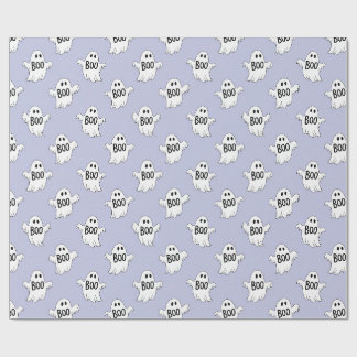 Papier Cadeau Fantômes «Bouh» Motif Halloween Violet