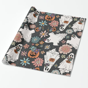 Papier Cadeau Fantômes d'Halloween BohoWeen