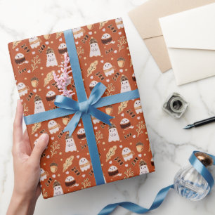 Papier Cadeau Fantômes Éffrayants automne confortables