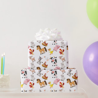Papier Cadeau Farm Party