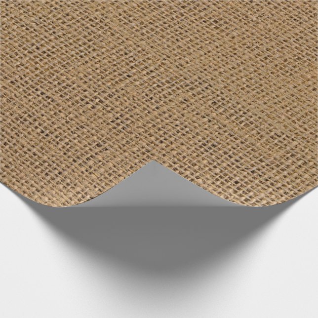 Papier Cadeau Farmhouse tan grain tissu burlap tissu rustique (Coin)