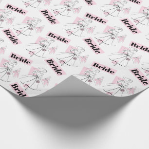 Papier Cadeau Fashion Bride Pink Group Bride papier d'emballage