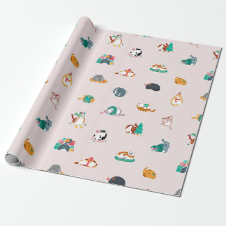 Papier Cadeau Fat Chat Motif de Noël