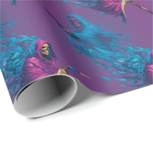 Papier Cadeau Faucheur sinistre - Figure de la mort hantée