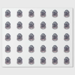 Papier Cadeau Faucheuse de la Liberté Patriotique Squelette de P
