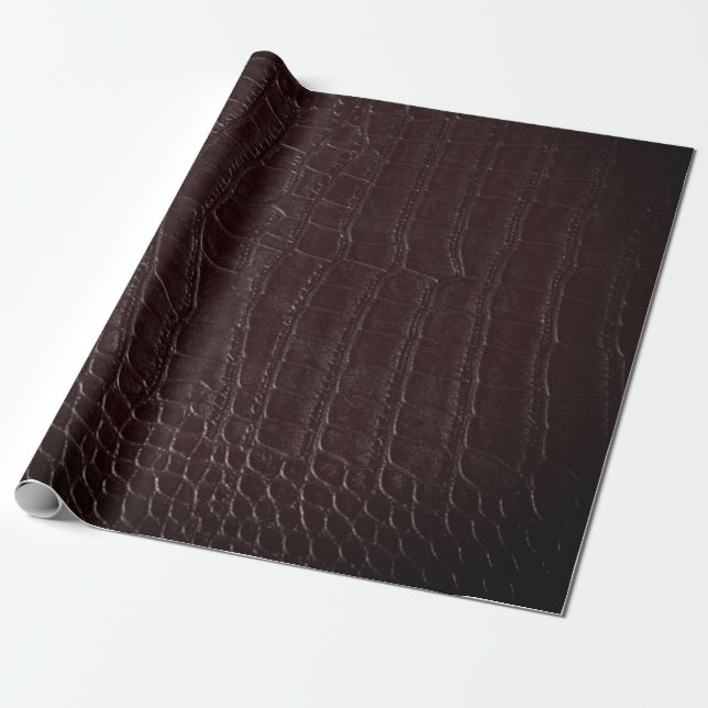 Papier Cadeau Faux Alligator Brown Crocodile Cuir Imprimer (Déroulé)