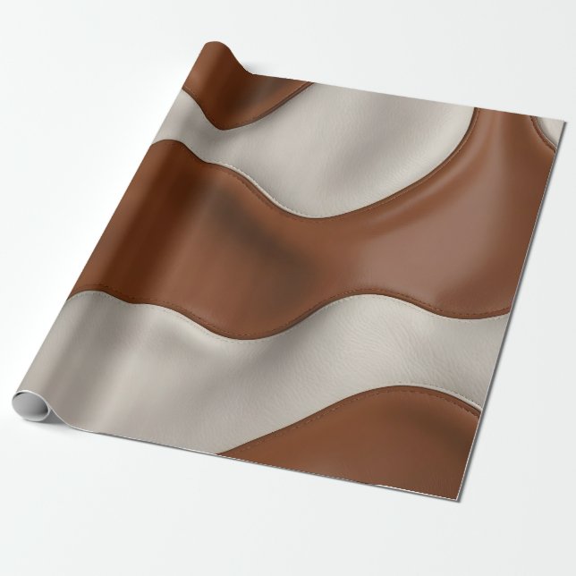 Papier Cadeau Faux Cow Leather Popular Luxury Elegant Collection (Déroulé)