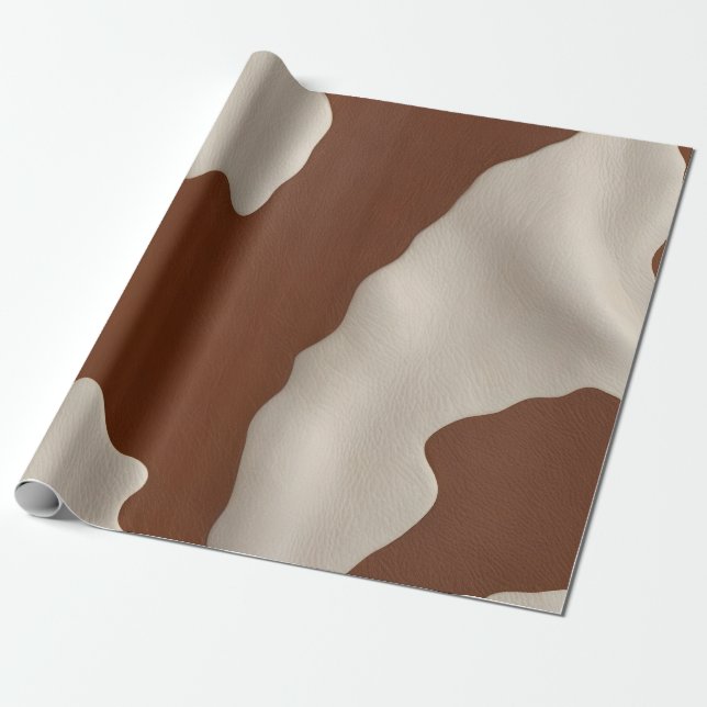 Papier Cadeau Faux Cow Leather Trendy Luxury Elegant Collection (Déroulé)