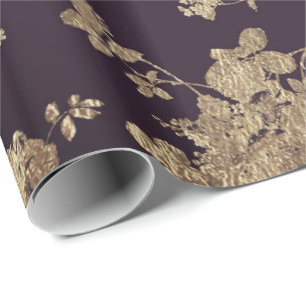 Papier Cadeau Faux d'or de Bourgogne shabby vintage choral
