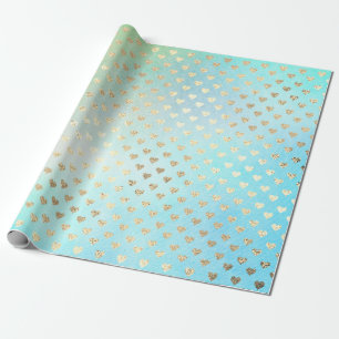 Papier Cadeau Faux en bon état métallique d'or de bleu d'océa