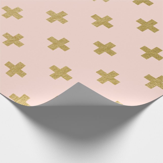Papier Cadeau Faux Gold Foil Croix suisse Motif (Coin)