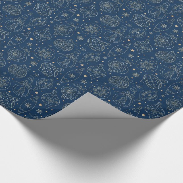 Papier Cadeau Faux Gold Foil Motif décoration arbre de Noël (Coin)