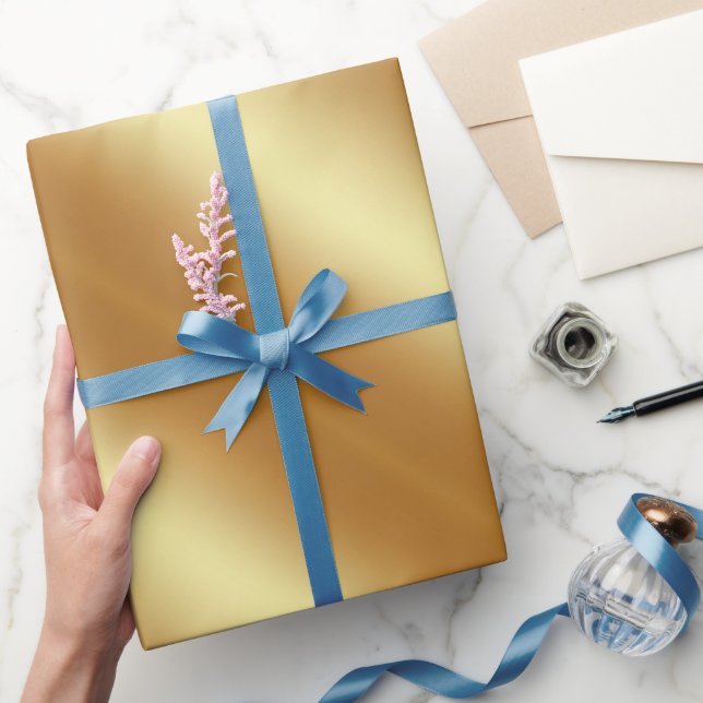 Papier Cadeau Faux modèle simple en or Noël Cadeau (Cadeaux)