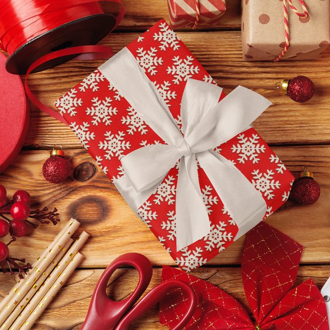 Papier Cadeau Faux Motif Fluge En Bois Sur Rouge Solide (Créateur téléchargé)