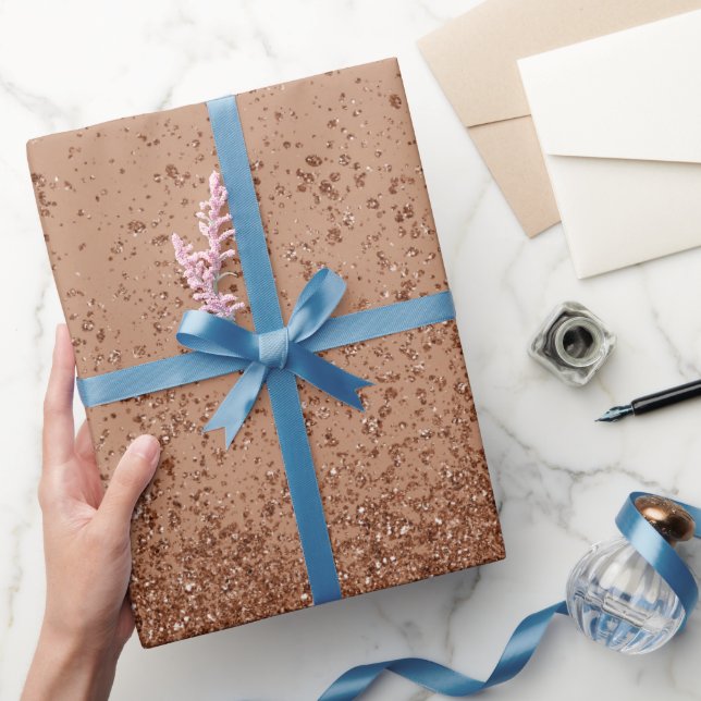 Papier Cadeau Faux Pailleté Brun Clair  (Cadeaux)