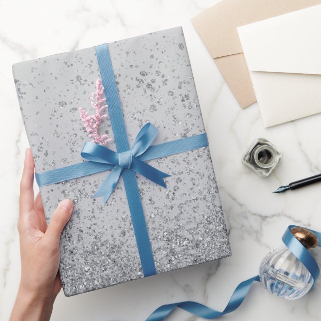 Papier Cadeau Faux Pailleté Gris Foncé  (Cadeaux)