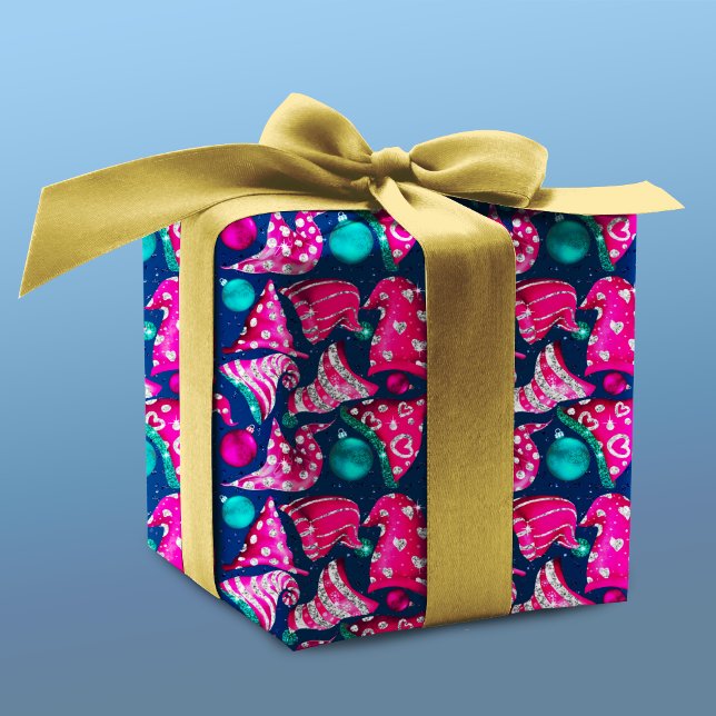 Papier Cadeau Faux parties scintillant rose de luxe nomes casque (Créateur téléchargé)