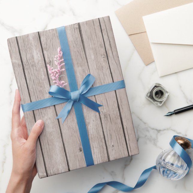 Papier Cadeau Faux Rustic Wood Brown (Cadeaux)