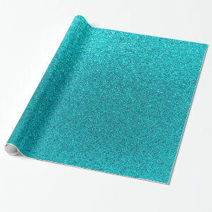 Papier Cadeau Faux Turquoise Blue Parties scintillant Arrière -