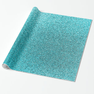 Papier Cadeau Faux Turquoise Blue Parties scintillant Arrière -