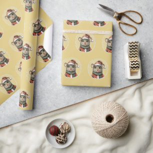 Papier Cadeau Favoris de Noël animal amusant - Souris 1