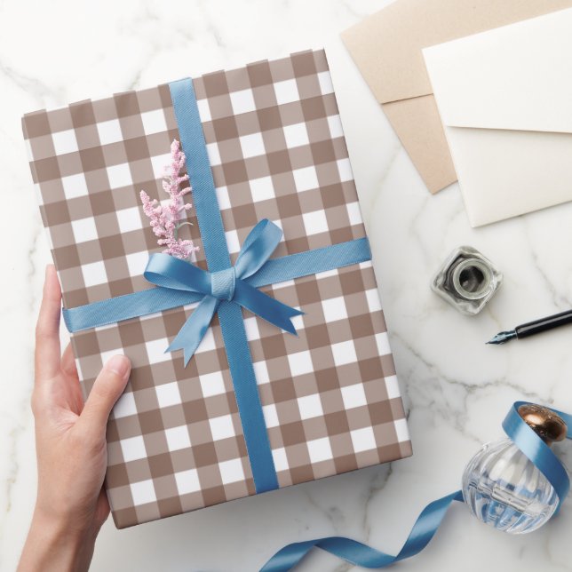 Papier Cadeau Faye et Lauren Brown En vichy (Cadeaux)