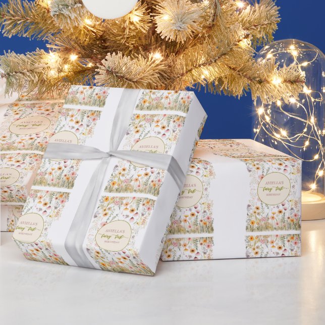 Papier Cadeau Fée de fantaisie première fleur sauvage  (Vacances)