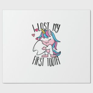 Papier Cadeau Fée des dents drôle - Licorne mignonne J'ai perdu