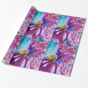 PAPIER CADEAU FÉE FLEUR MIGNONNE ET FANTAISISTE EN ROSE, ÉCLAIRS