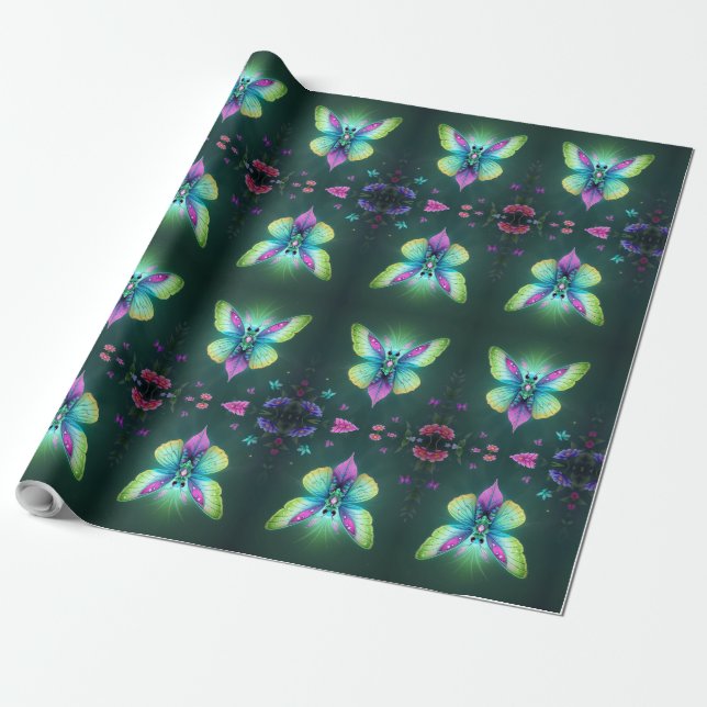 Papier Cadeau Fée Lune Enchantante (Déroulé)