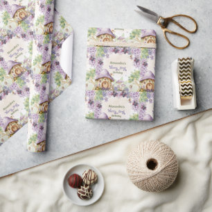 Papier Cadeau Fée Violette Première Baie Premier Anniversaire