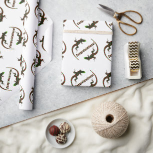Papier Cadeau Félicitations à Yin Yang Lizards