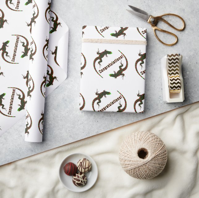 Papier Cadeau Félicitations à Yin Yang Lizards (Artisanat)