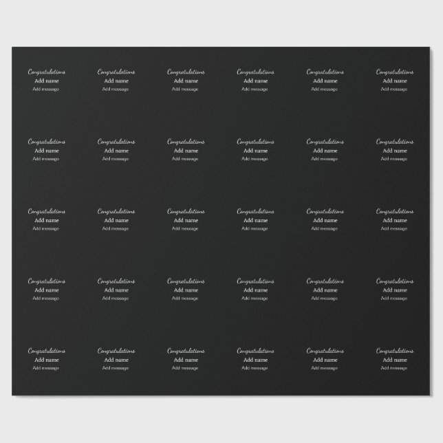 Papier Cadeau Félicitations ajouter un message de nom simple dip (Plat)