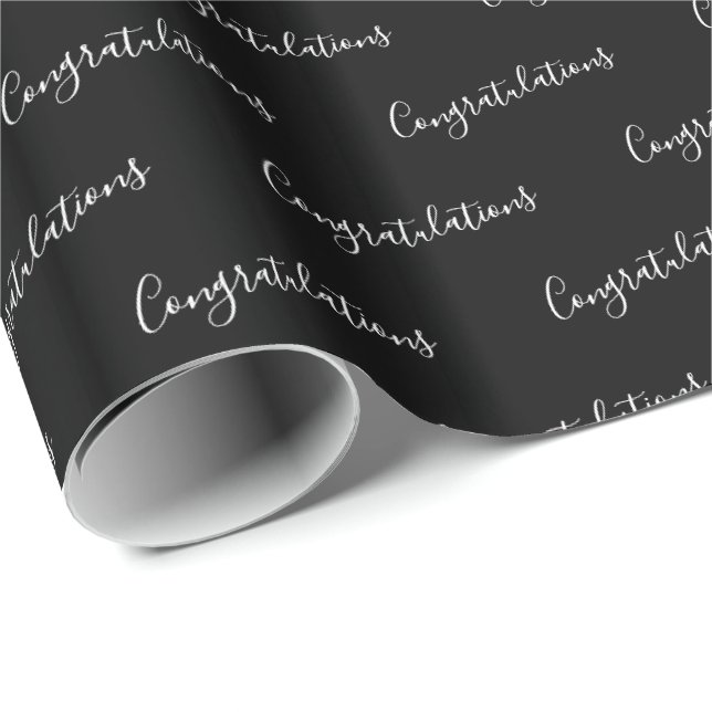 Papier Cadeau Félicitations Black Gift Wrap - HAMbyWG (Coin rond)