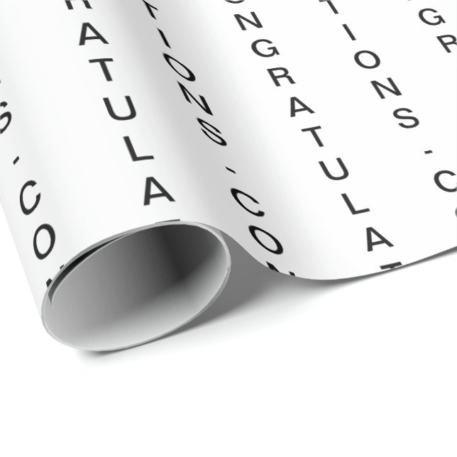 Papier Cadeau FÉLICITATIONS blanches personnalisables minimales (Coin rond)