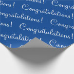 Papier Cadeau Félicitations Bleu Blanc<br><div class="desc">Félicitation ! Papier cadeau bleu et blanc pour un diplôme,  baby shower,  promotion,  nouveau bébé,  etc. Simple et doux.</div>