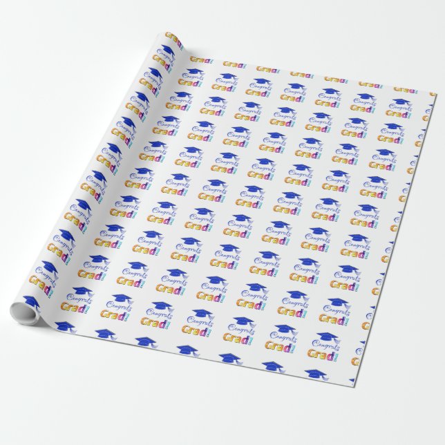 Papier Cadeau Félicitations Couleurs Grad, Amusants (Déroulé)
